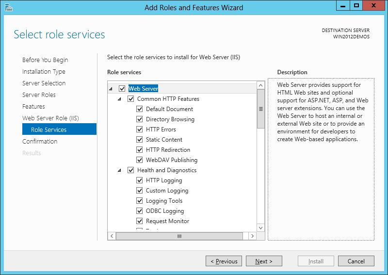 Customize your installation of IIS