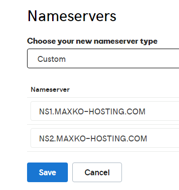 GoDaddy Nameserver Change